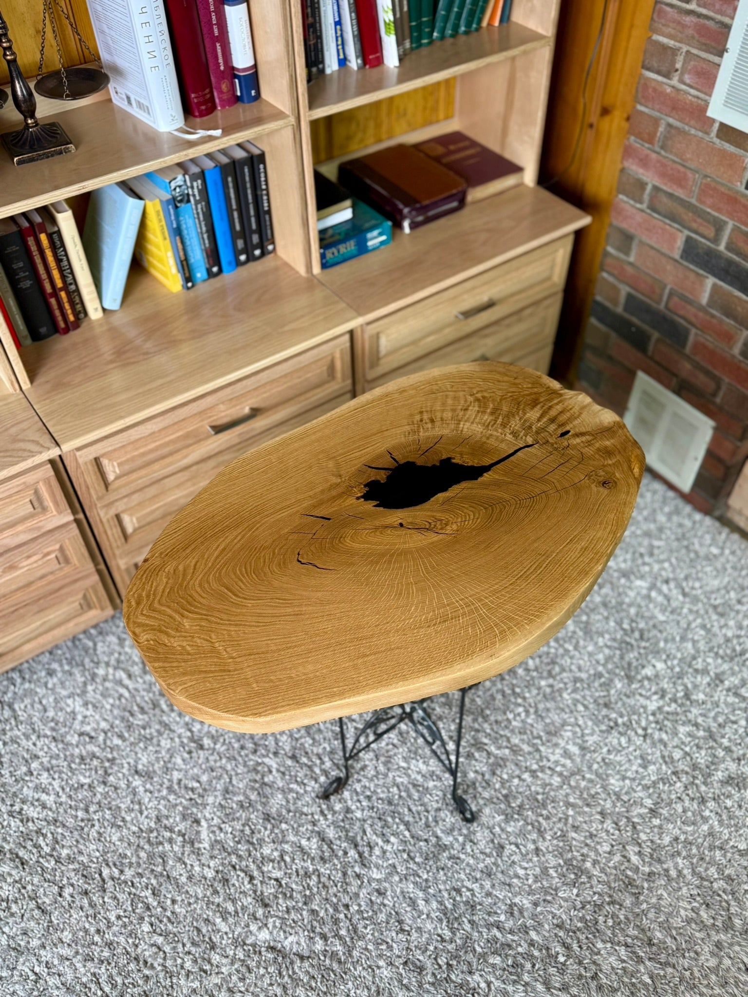 Oval White Oak Coffee Table