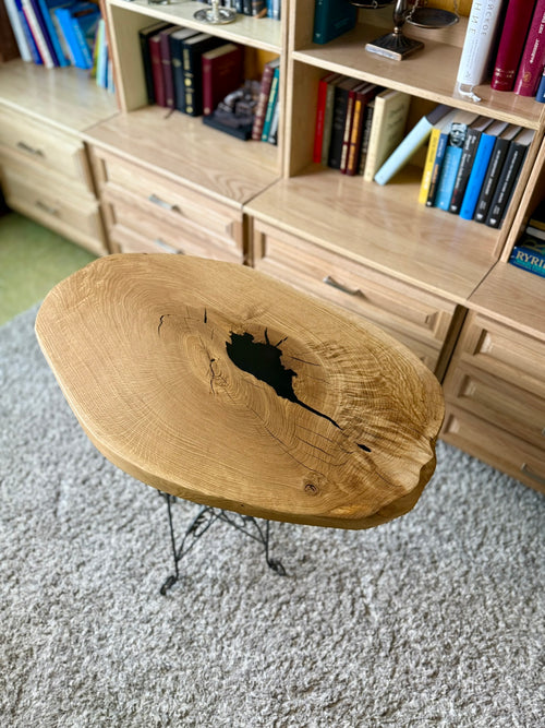 Oval White Oak Coffee Table