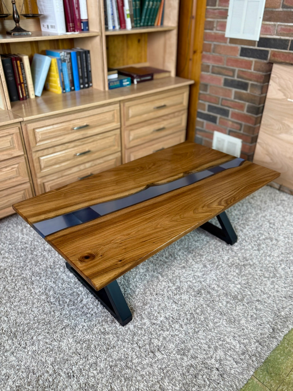 English Elm Blue Resin Coffee Table