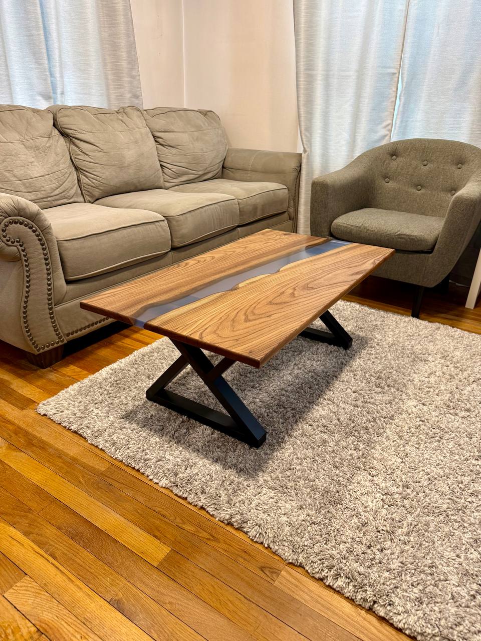 English Elm Blue Resin Coffee Table