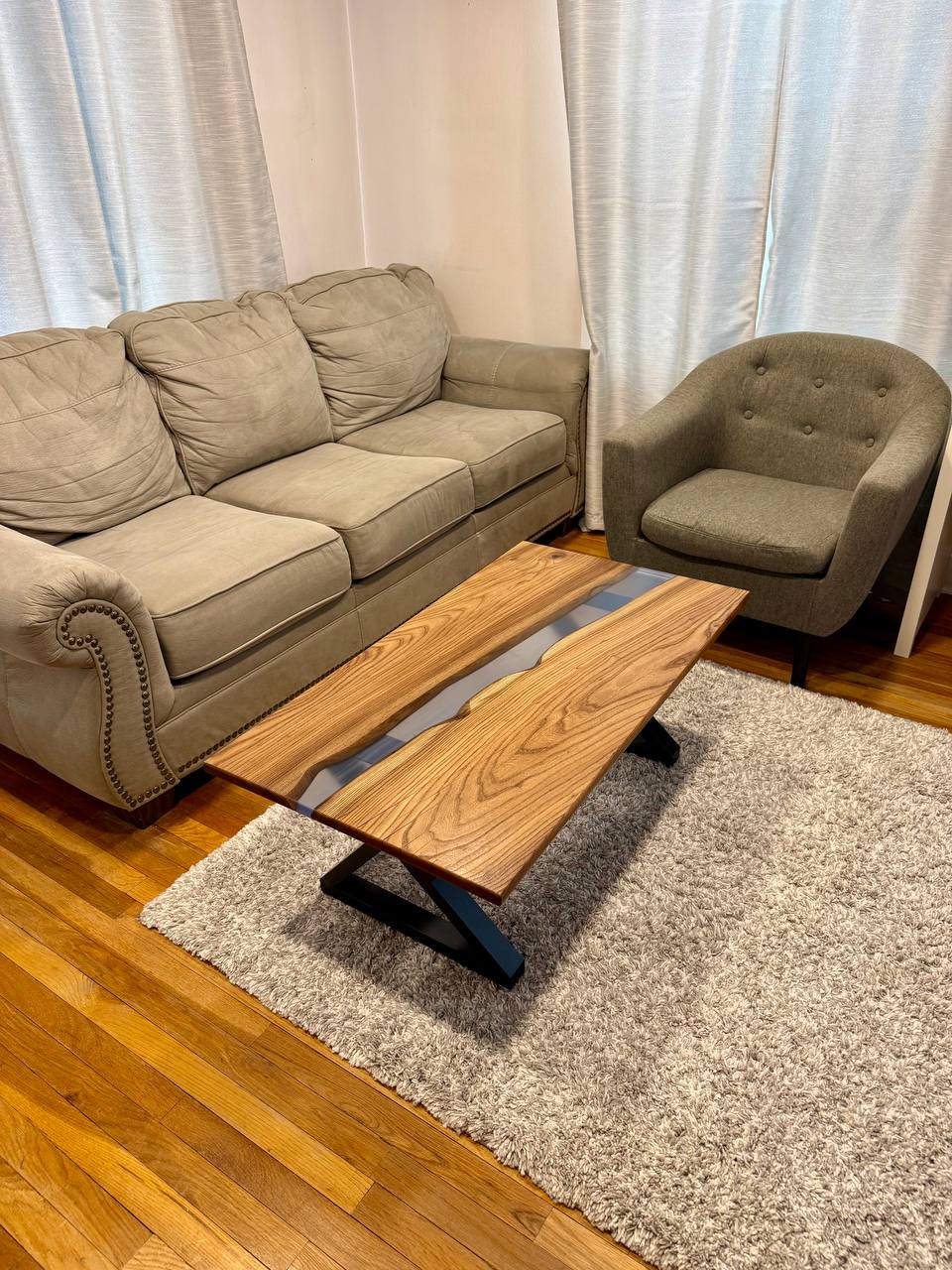 English Elm Blue Resin Coffee Table