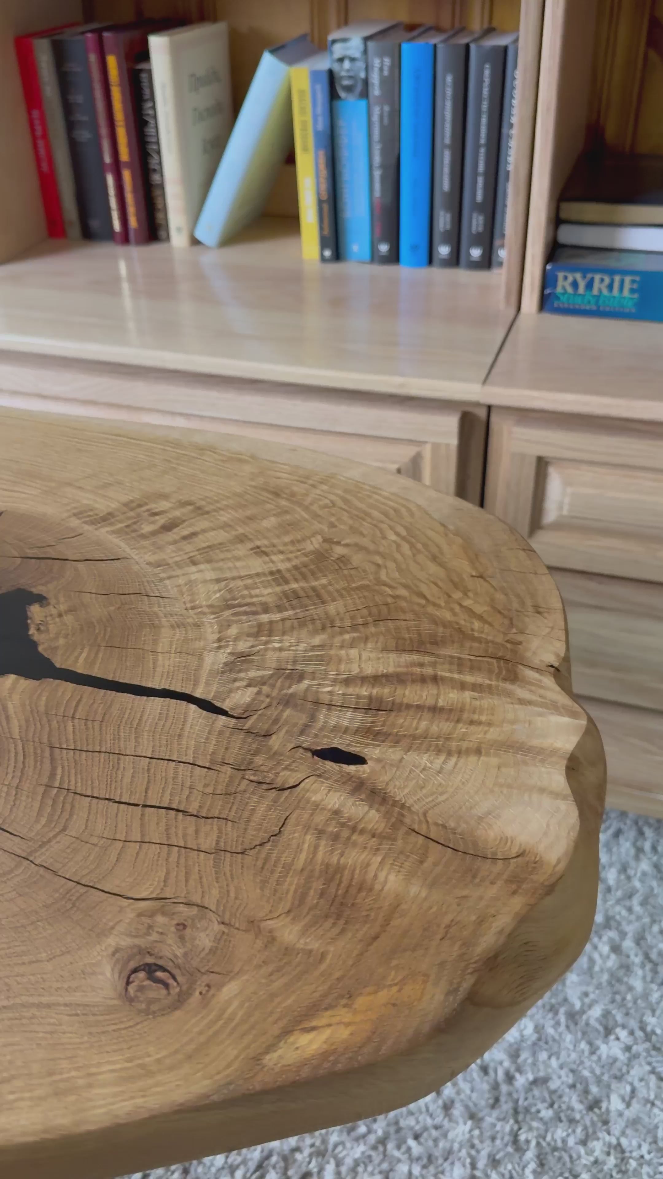 Oval White Oak Coffee Table